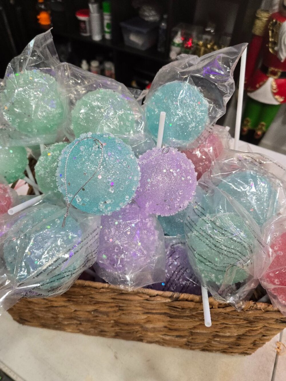 10" Lollipop Ornament - Pink